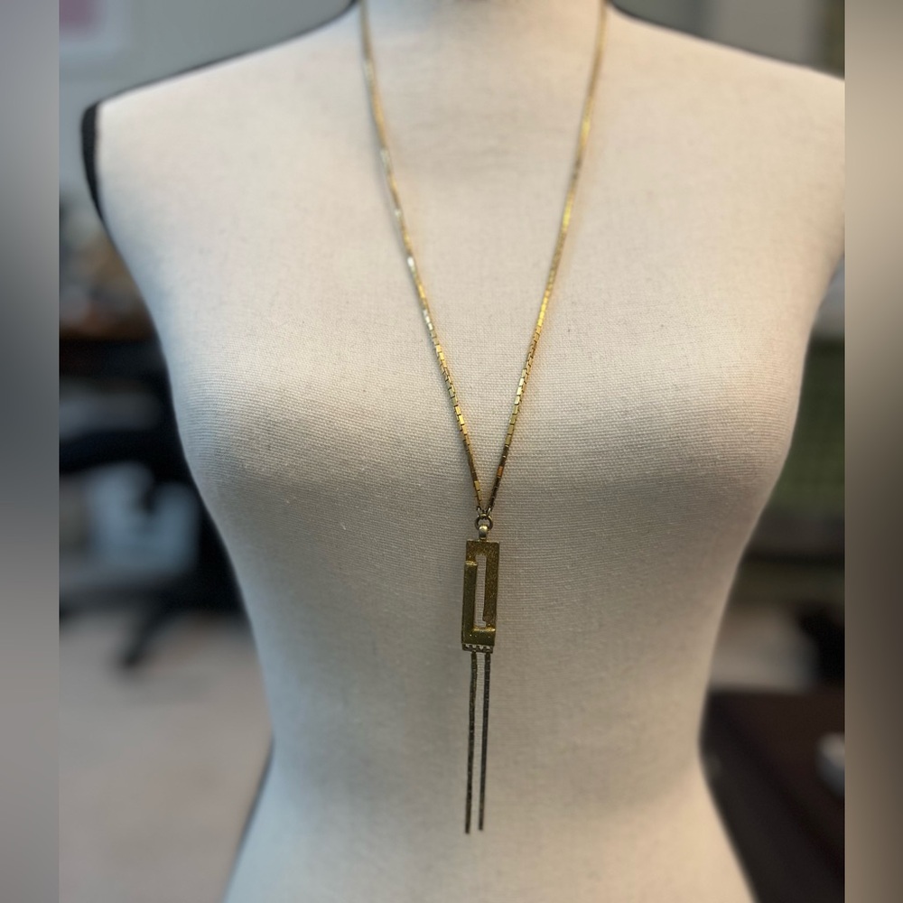 Monet Gold Geometric Pendant Necklace